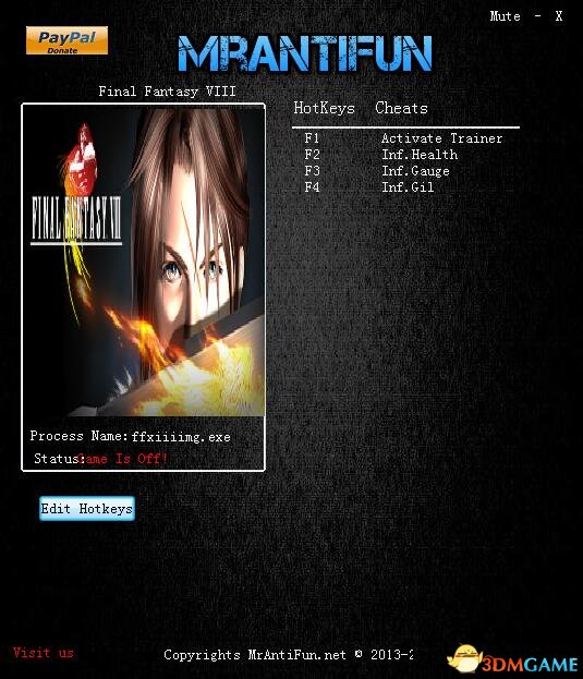 最终幻想8 v2018.05.07三项修改器[MrAntiFun]