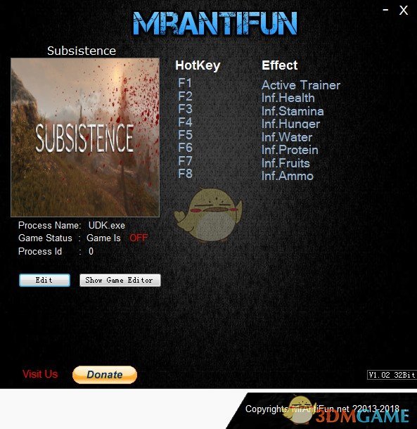 《Subsistence》v2018.11.19七项修改器[MrAntiFun]