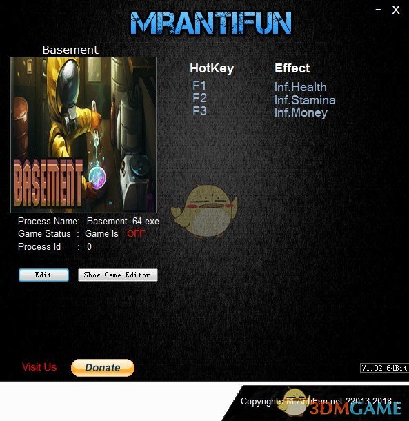 《地下室Basement》v0.7.1无限金钱生命体力修改器[MrAntiFun][64bit]