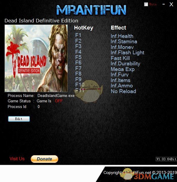 《死亡岛：终极版》v1.1.2十一项修改器[MrAntiFun]