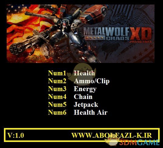 《钢铁苍狼：混沌之战XD》v1.0六项修改器[Abolfazl]