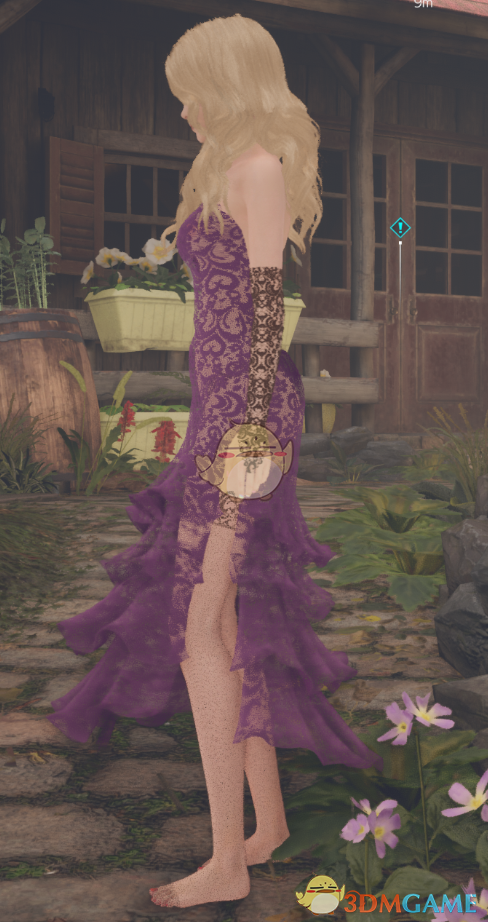 《最终幻想7：重制版》穿蓝丝袜爱丽丝的紫色婚纱长裙MOD